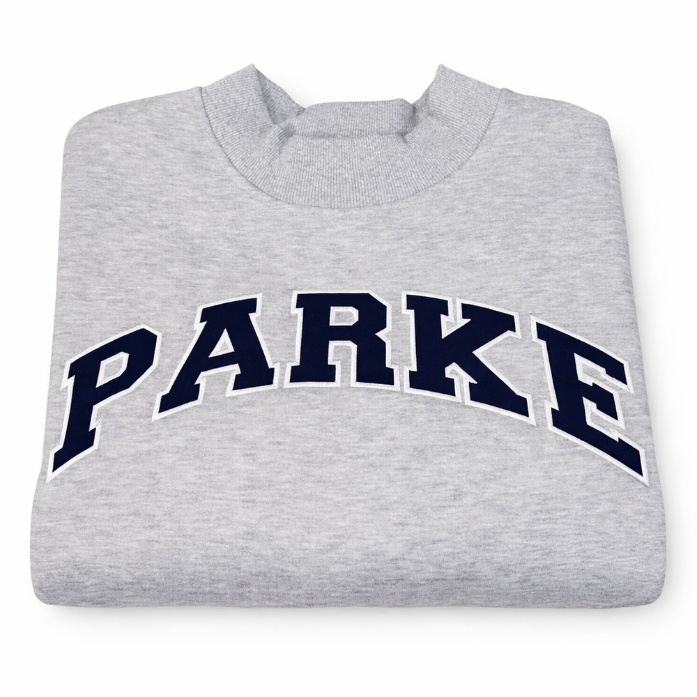 Parke Grey and Navy Varsity Mockneck